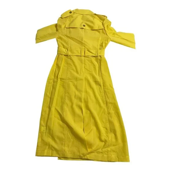 Michael Kors Yellow Lightweight Trench Coat Womens Size M NWT $295 MSRP - Picture 7 of 8